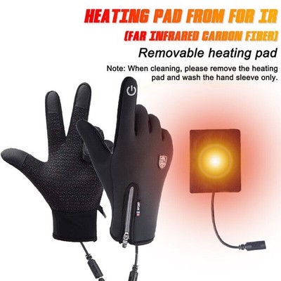 USB Winter Warm Beheizte Handschuhe Motorrad Elektrische Heizhandschuhe DE