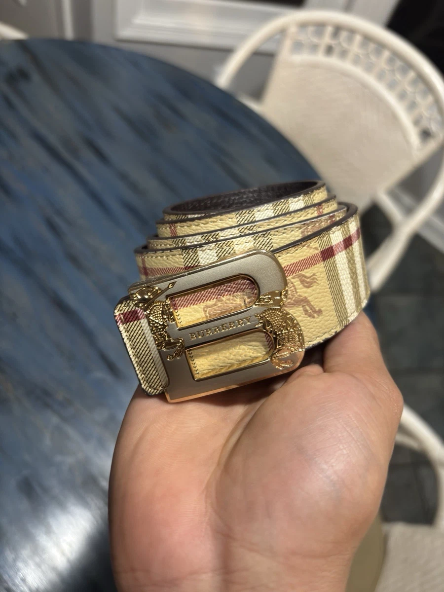 Designer Checkered Belt with Gold Buckle Designer Belts For Men: Genuine Leather Black Belt With Gold  main image 2