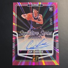 2024-25 Panini Donruss Signature Series Cam Christie Pink Laser /20 RC Clippers