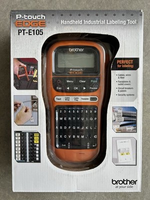 Brother P-Touch PTE105 Handheld Label Maker - Orange/Black