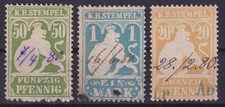 Altdeutschland Bayern 3 Stempelmarken Steuermarken Fiskalmarken um 1880