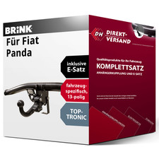 Für Panda 312 / 319 (Brink) Anhängerkupplung abnehmbar + E-Satz 13pol spezifisch