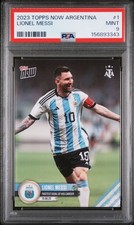2023 Topps Now #1 Lionel Messi Score Fastest Goal 80 Seconds Argentina PSA 9