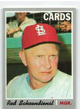 1970 Topps #346 Red Schoendienst - St. Louis Cardinals EX