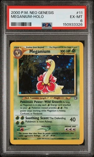 2000 POKEMON NEO GENESIS #11 MEGANIUM-HOLO PSA 6