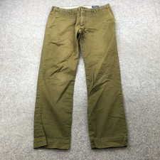 Polo Ralph Lauren Pants Mens 32x30 Green Stretch Slim Fit Chino Casual Broken