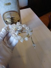 fancy elegant hair clip claw snap on lily flowers pearls new style clip