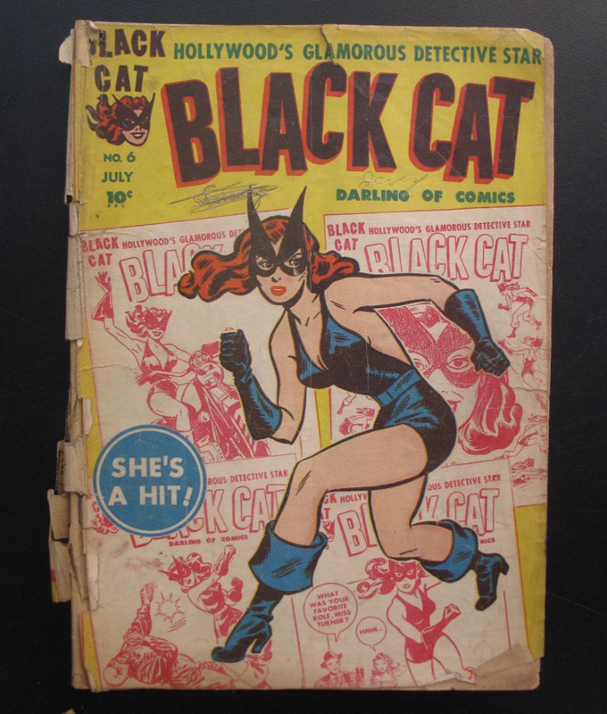 Black Cat Comics Comic Book No. 6 Origin of Red Demon Rough Condition V1 #6 1947