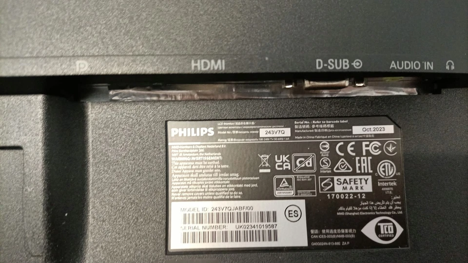 DEFEKT PHILIPS 243V7QJAB/00 LED-MONITOR 23 8" 1920 ,,,, - Bild 4 von 4