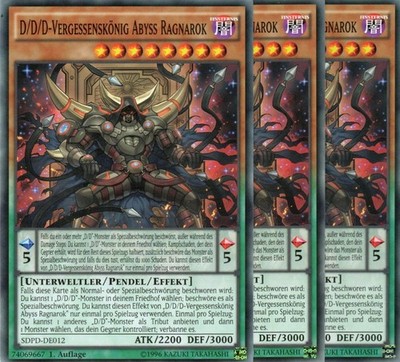yugioh 3x D/D/D-Vergessenskönig Abyss Ragnarok SDPD-DE012 1AUFLAGE DEUTSCH