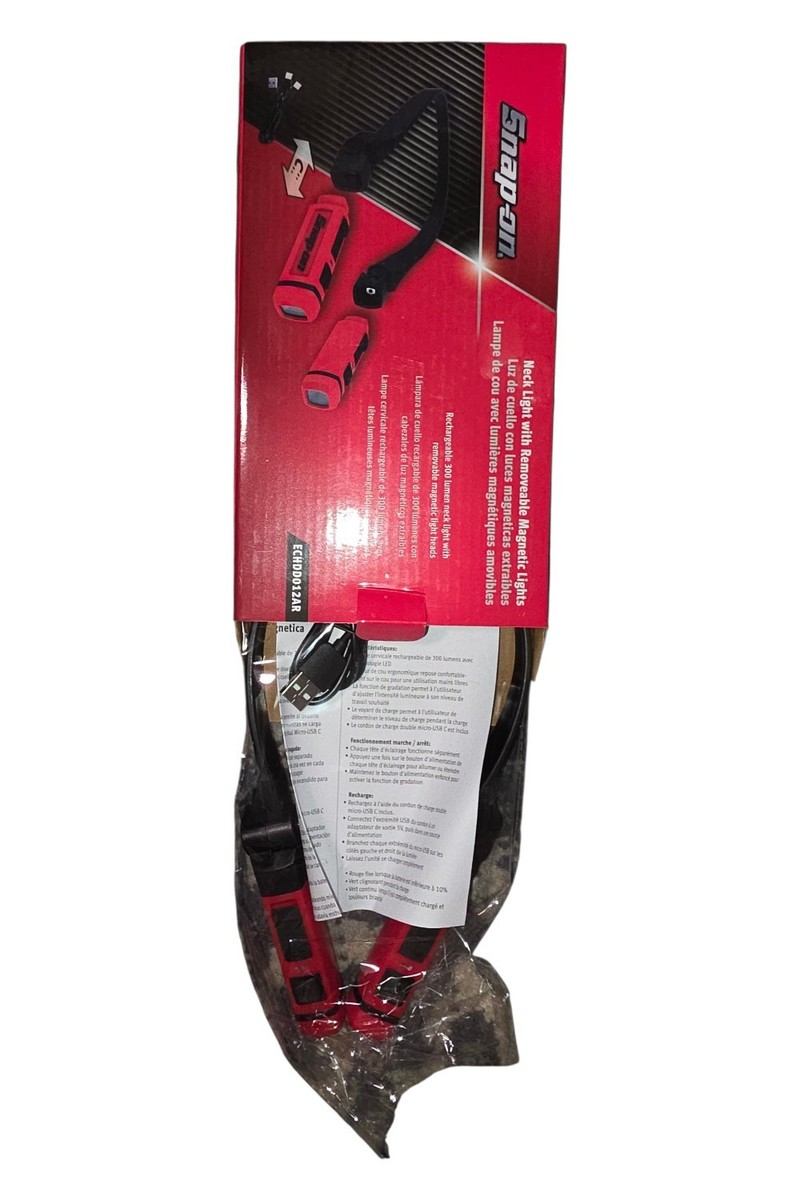 Snap-on 300lm LED Rechargeable Magnetic Neck Light Red/Black