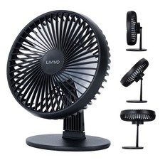 Image of LIVIVO 6 Inch USB Desk Fan 3 Speed Compact Desktop Cooling Fan with Steel Base