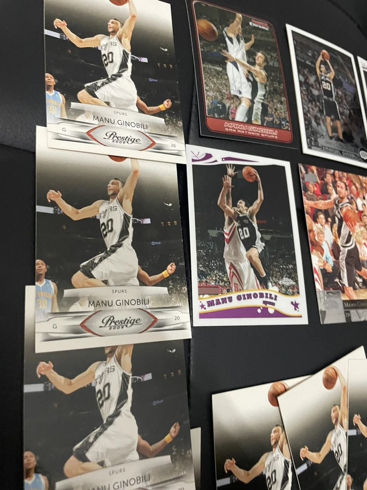 LOTE DE 23 TARJETAS Manu Ginóbili ¡¡Gran inversión!! Spurs Bowman Chrome Topps Prestige Foto 2 de 4