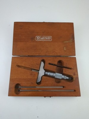 STARRETT NO. 449 BLADE DEPTH MICROMETER 0-3'' X .001'' RES. MACHINIST GAGE