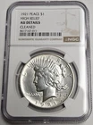 1921 P Philadelphia Mint Peace Silver Dollar High Relief NGC AU Details Cleaned
