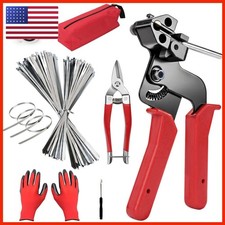 Grentool Metal Zip Ties Gun Set 200pcs Stainless Steel Cable Ties Red G110309