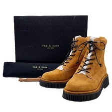 NWT Rag  Bone Sloane Boot Lace-Up Boots Cinnamon Brown Suede Size 8 New In Box