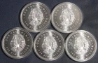 FIVE (5) AZTEC CALENDAR 1 OZ .999 SILVER ROUNDS ( 5 OZ TOTAL)  LOT 161134