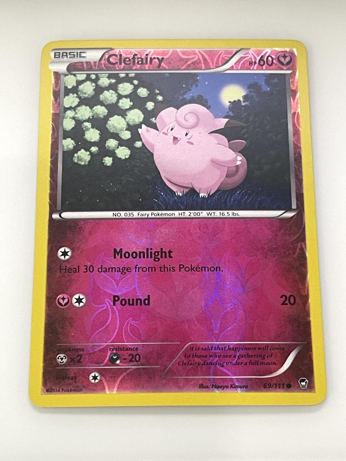 Clefairy 69/111 Common Furious Fists Pokemon Reverse Holo Lightly Played