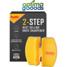 Smith's CCKS 2-Step Knife Sharpener - Yellow - Coarse & Fine Slots - Portable...