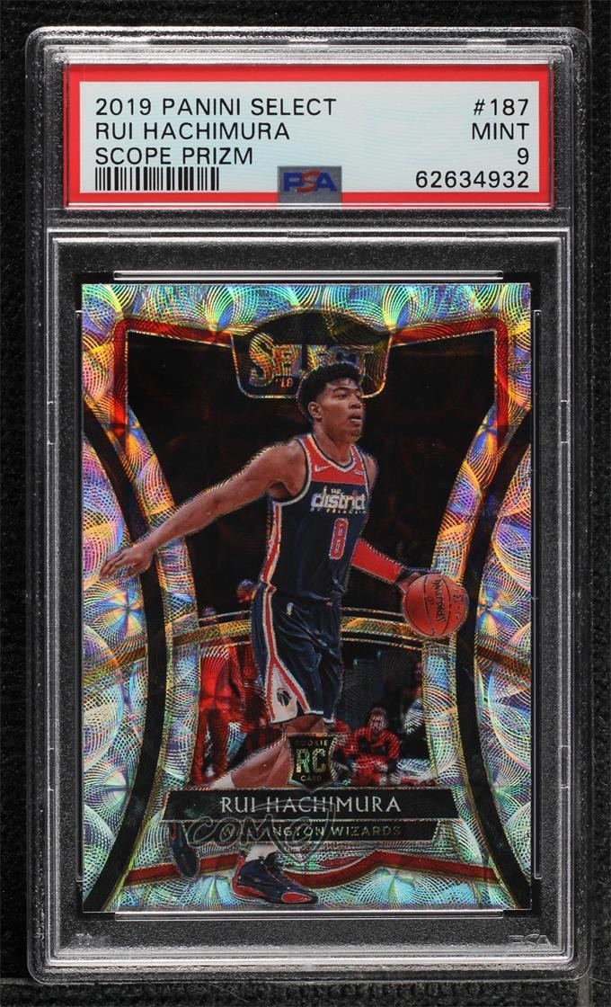 2019 Panini Select Premier Level Scope Prizm Rui Hachimura #187 PSA 9 MINT 00ws
