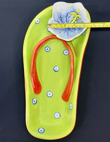 Dennis East Flip Flop Chip & Dip Serving Platter Summer Serving Dish. - Picture 3 of 8