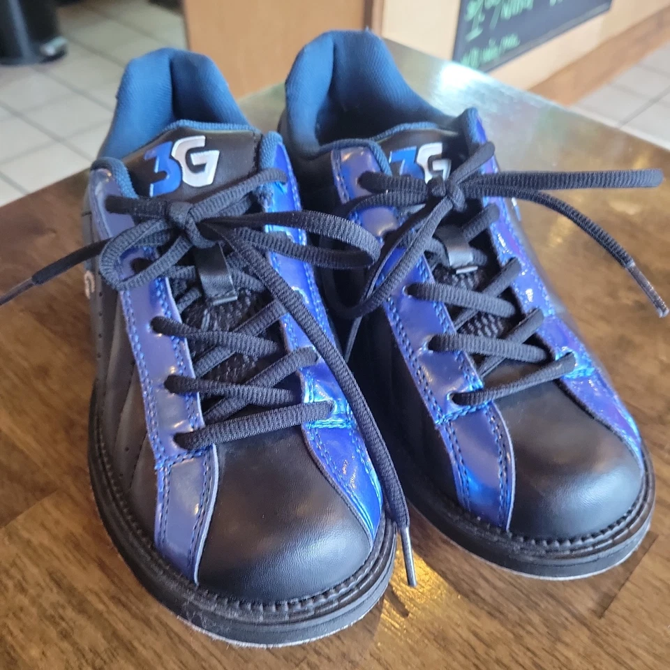 Bonitos zapatos de boliche profesionales 3G Kicks SK900 para hombre 4,5 para mujer 6,5 negro azul Foto 2 de 4