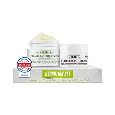 KIEHL'S Set Avocado Eye Cream Mit Ultra Facial Cream, Feuchtigkeitsspendende Avo