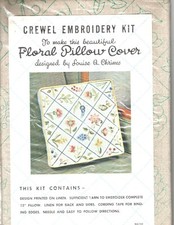 Crewel Embroidery Kit-Floral Pillow Cover by Louise A. Chrimes