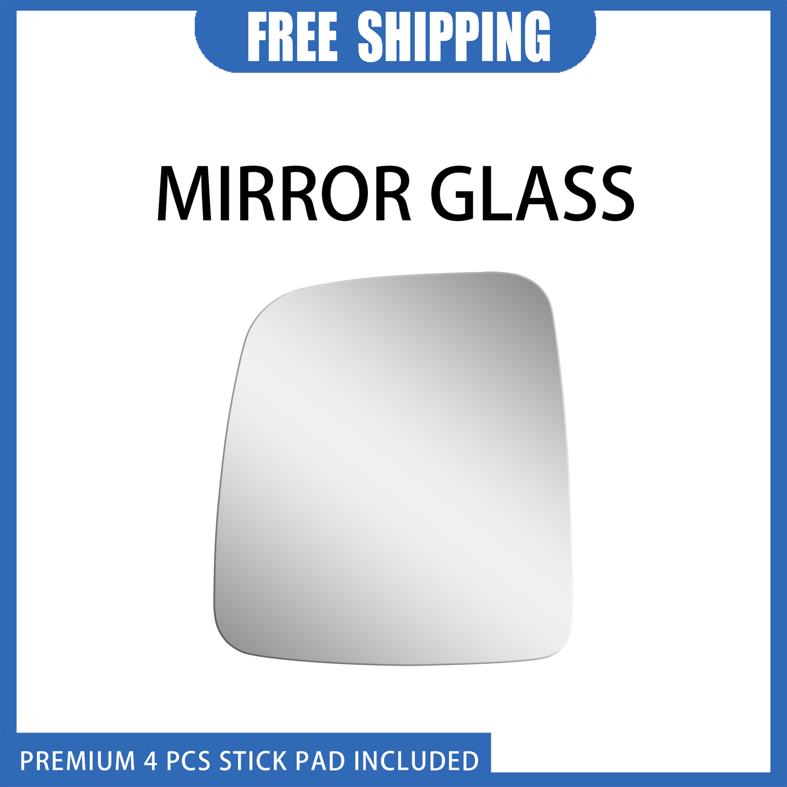 2004-2006 Jeep Wrangler Left Driver Side Mirror Glass Replacement Flat Adhesive 2993