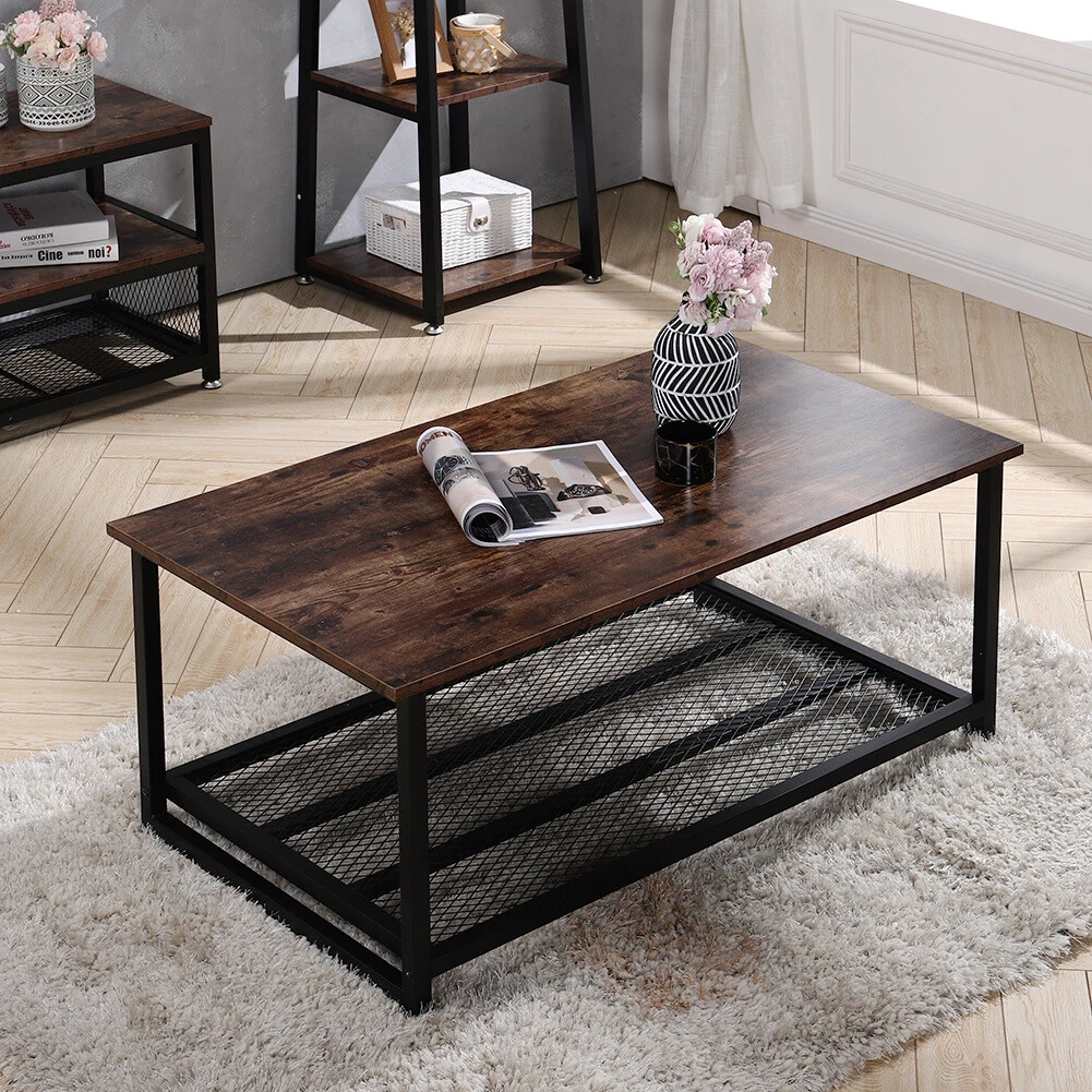 106cm Wooden Coffee Table With Storage