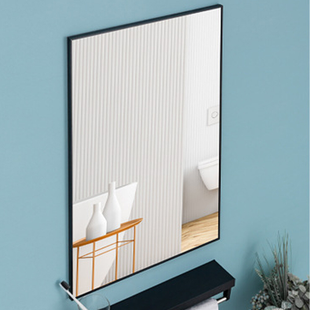 Large Black Rectangle Wall Mirror Bathroom Bedroom Makeup Dressing