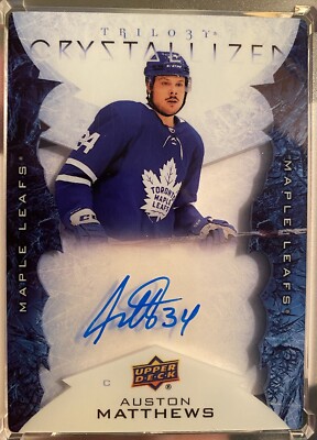 2020-21 UD Trilogy Crystallized Auston Matthews Auto #C-AM Toronto Maple Leafs