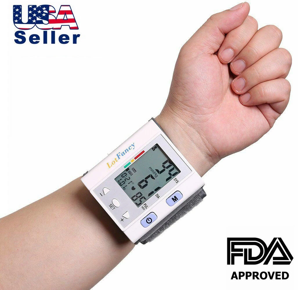 Automatic Wrist Blood Pressure Monitor BP Cuff Gauge Machine Tester Home  Test