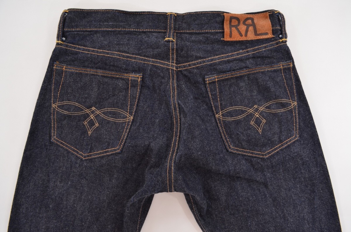 Ralph Lauren Double RRL Dark-Blue Japan Woven Selvedge Denim Jeans