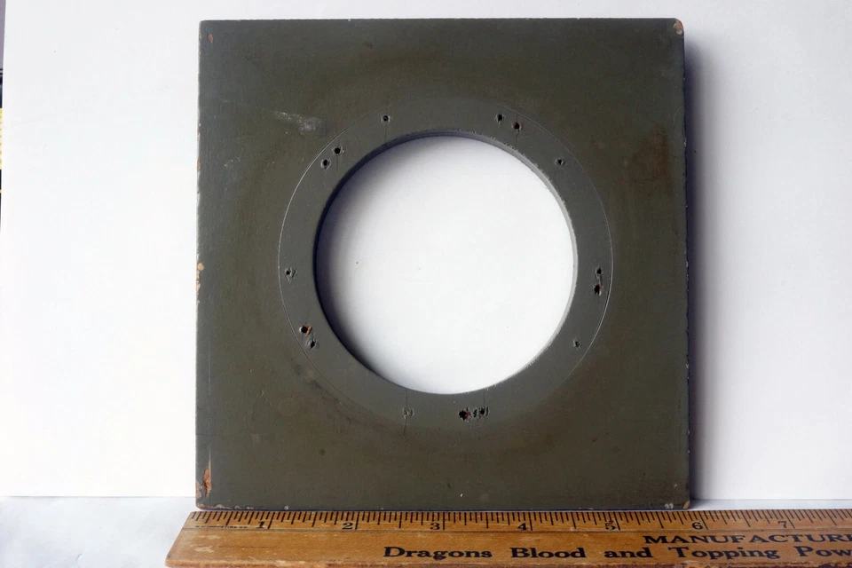 Original Grey Burke & James 6 x 6" Wooden Lens Board 81mm Hole Rare Find - Image 2 of 4