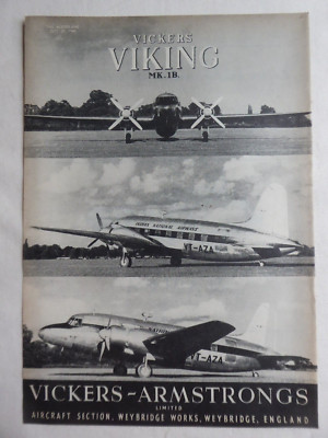 9/1946 PUB VICKERS ARMSTRONGS VIKING MK 1B VT-AZA INDIAN NATIONAL AIRWAYS AD