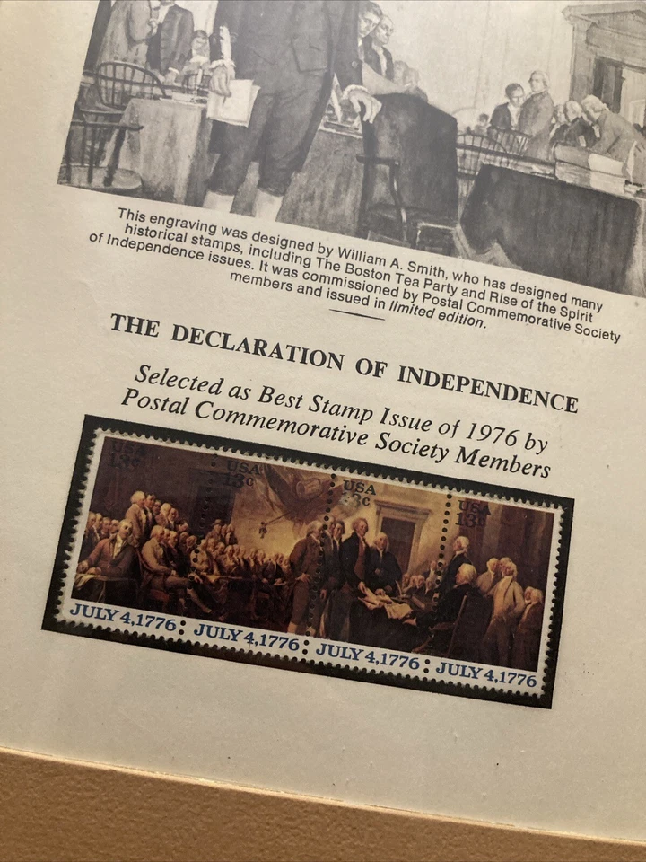 Postal Commerative Society Best Stamp of 1976 Declaration Of Independence - Image 2 of 4
