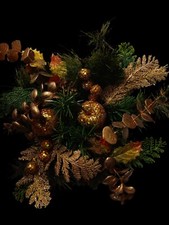 Gold Decorated Christmas Wreath Or Centerpiece