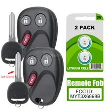 2 For 2002 - 2009 Chevrolet Trailblazer GMC Envoy Remote Fob MYT3X6898B +  Key