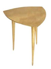 Kleiner Nierentisch im 50er Design aus Metall in der Farbe Gold Couch