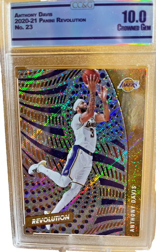Anthony Davis Graded Crowned Gem 10 2020-21 Panini Revolution #23 Lakers