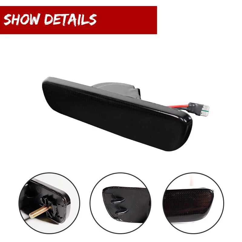 [Front+Rear]Amber Red Smoked Fender Side Marker Lights For 1999-2003 Lexus RX300 - Image 3 of 4