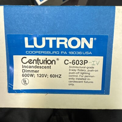 Lutron Centurion C-603P-IV 600watt 3-way Dimmer Ivory
