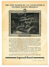 1930 Ingersoll Rand Co. Ad: Pasadena, California Municipal Light & Power Dept.