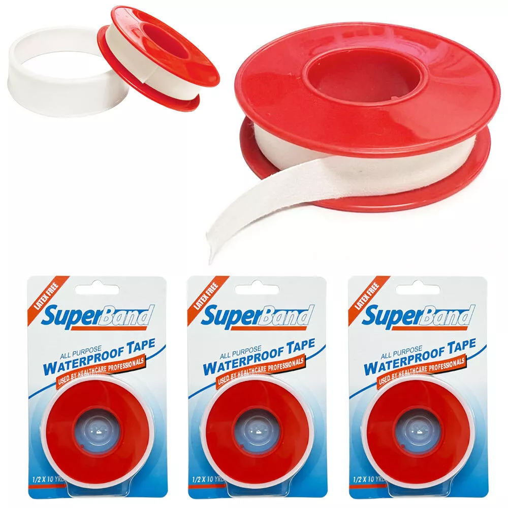 3 Pack First Aid Waterproof Tape 1 2 Inch x 10 Yards Medical
