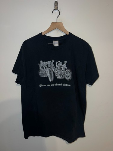 Wise Dyes Shirt These Are My Church Clothes Motorcycle Jesus Tee Graphic Large
