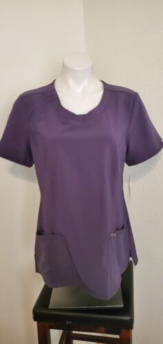 Cherokee Womens Scrubs Infinity Round Neck Top 2624A Pewter Sz M NWT - Picture 1 of 8
