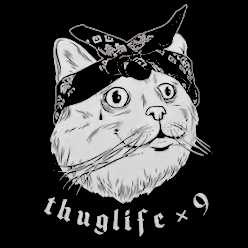 Thug Life x9 Lucky Cat Kitten Bandana Tough Cookie Pet Love Dangerously MAGNET