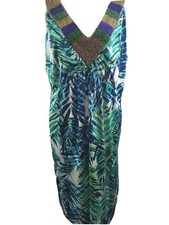 Style & Co 2X Dress Women Beaded Neck Sleeveless Stretch Spandex Swim Cover Up